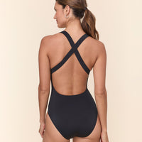 The Tulum One Piece - Eco Nylon - Black - Long Torso