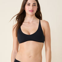 The Valencia Bikini Top - Flat - Black