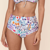 The Super High Waist Bikini Bottom - Eco Nylon - Botanical Floral
