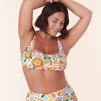 The Havana Bikini Top - Eco Nylon - Bird Floral
