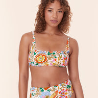 The Havana Bikini Top - Eco Nylon - Bird Floral