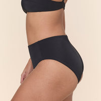 The High Rise Bikini Bottom - Eco Nylon - Black
