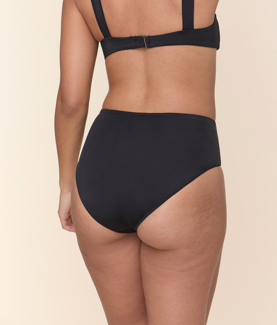 The High Rise Bikini Bottom - Eco Nylon - Black