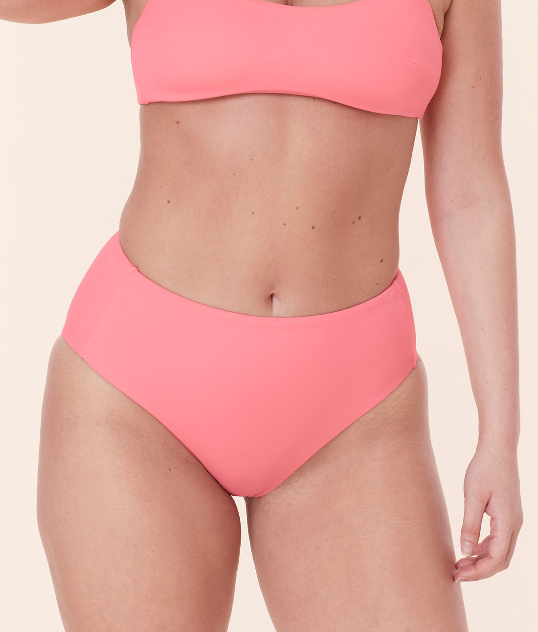 The High Rise Bikini Bottom - Eco Nylon - Petal