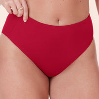The High Rise Bikini Bottom - Eco Nylon - Garnet