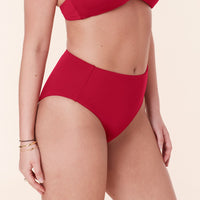 The High Rise Bikini Bottom - Eco Nylon - Garnet