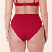 The High Rise Bikini Bottom - Eco Nylon - Garnet