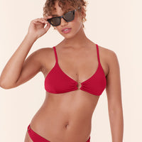 The Bonita Bikini Top - Eco Nylon - Garnet