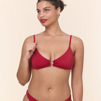 The Bonita Bikini Top - Eco Nylon - Garnet