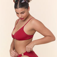 The Bonita Bikini Top - Eco Nylon - Garnet