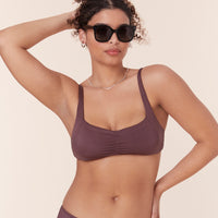 The Nadi Bikini Top - Satin - Licorice