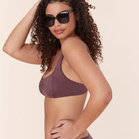 The Nadi Bikini Top - Satin - Licorice
