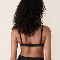 The Bermuda Bikini Top - Lurex Rib - Black