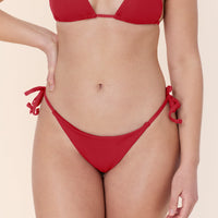 The String Bikini Bottom - Eco Ribbed - Flame