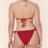 The String Bikini Bottom - Eco Ribbed - Flame