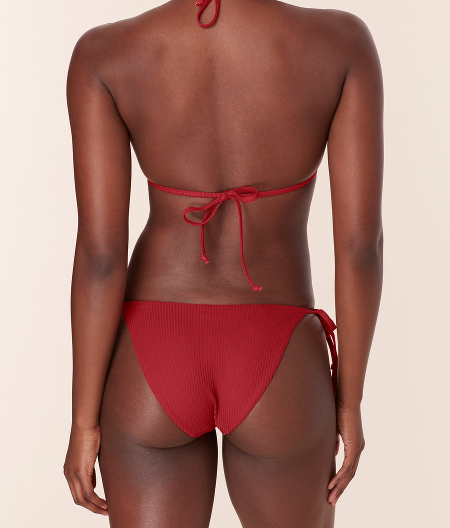 The String Bikini Bottom - Eco Ribbed - Flame