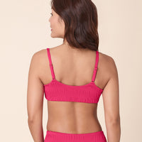 The Maui Bikini Top - Smocked - Bright Begonia