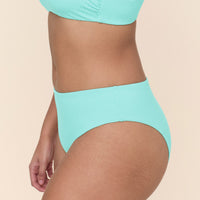 The 90s High Waist Bikini Bottom - Wide Rib - Opal