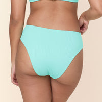 The 90s High Waist Bikini Bottom - Wide Rib - Opal