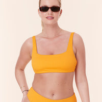 The Rye Bikini Top - Wide Rib - Tangerine
