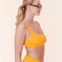 The Rye Bikini Top - Wide Rib - Tangerine