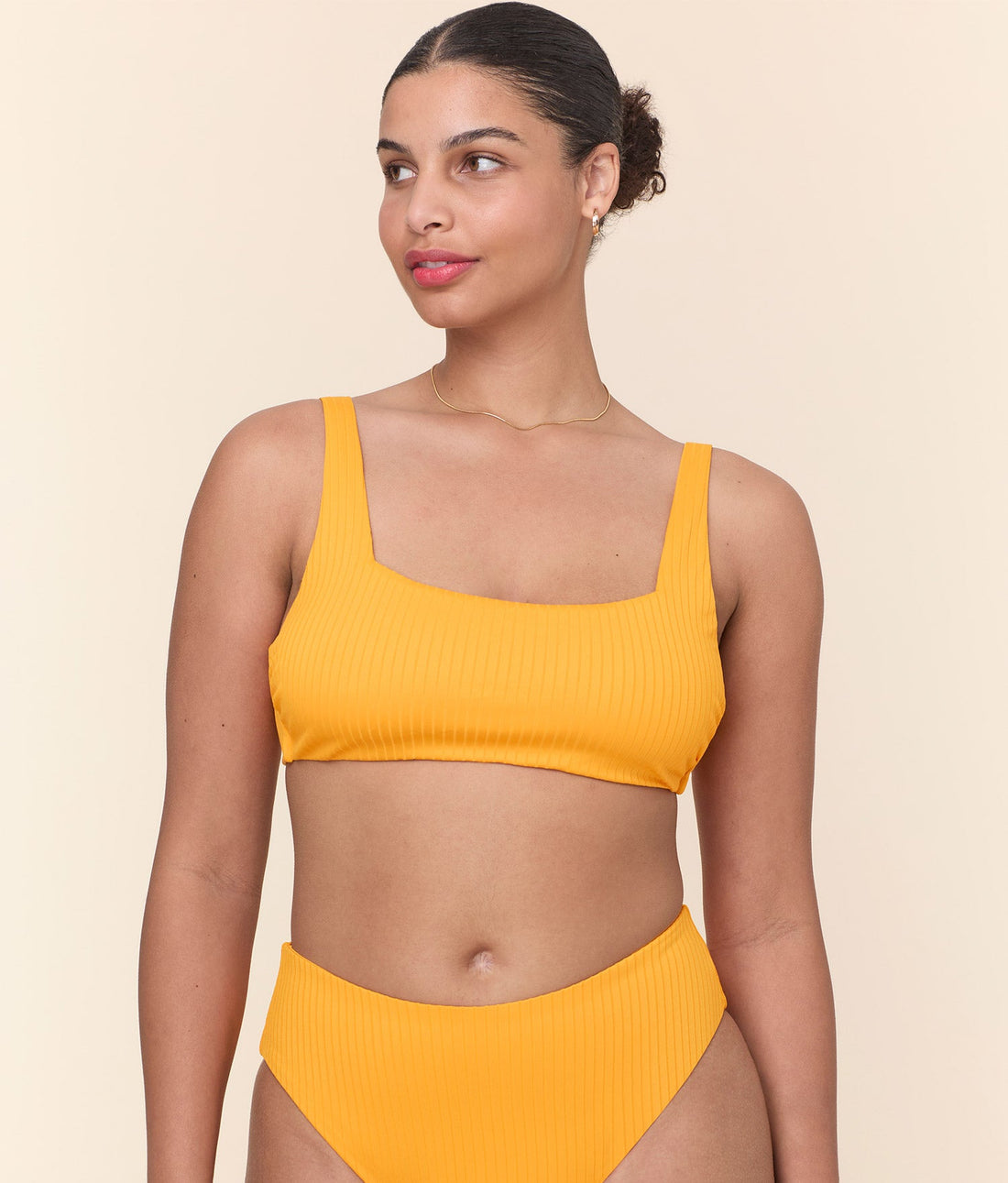 The Rye Bikini Top - Wide Rib - Tangerine