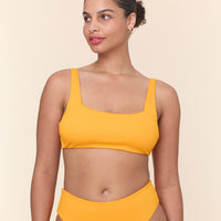 The Rye Bikini Top - Wide Rib - Tangerine