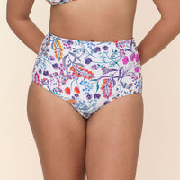 The Super High Waist Bikini Bottom - Eco Nylon - Botanical Floral