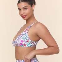 The Mila Bikini Top - Eco Nylon - Botanical Floral
