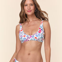 The Mila Bikini Top - Eco Nylon - Botanical Floral