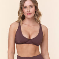 The Mila Bikini Top - Eco Nylon - Mink