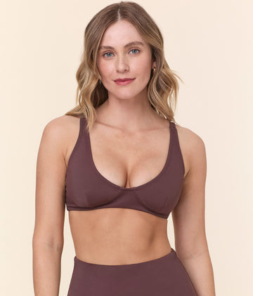 The Mila Bikini Top - Eco Nylon - Mink