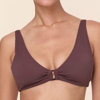 The Nora Bikini Top - Eco Nylon - Mink