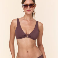 The Nora Bikini Top - Eco Nylon - Mink