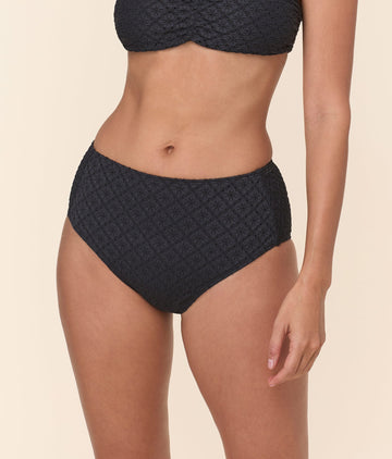 The High Waist Bikini Bottom - Eyelet - Black Eyelet