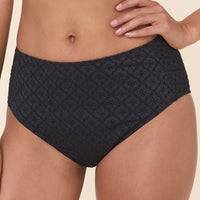 The High Waist Bikini Bottom - Eyelet - Black Eyelet