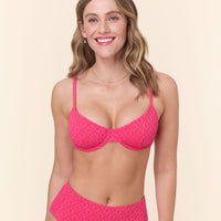 The Bermuda Bikini Top - Eyelet - Begonia