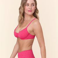 The Bermuda Bikini Top - Eyelet - Begonia