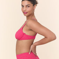 The Bermuda Bikini Top - Eyelet - Begonia