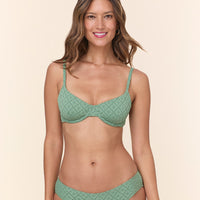 The Bermuda Bikini Top - Eyelet - Eucalyptus