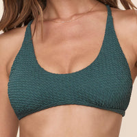 The Valencia Bikini Top - Textured Weave - Seaweed