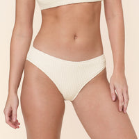 The Classic Bikini Bottom - Textured Weave - Gardenia