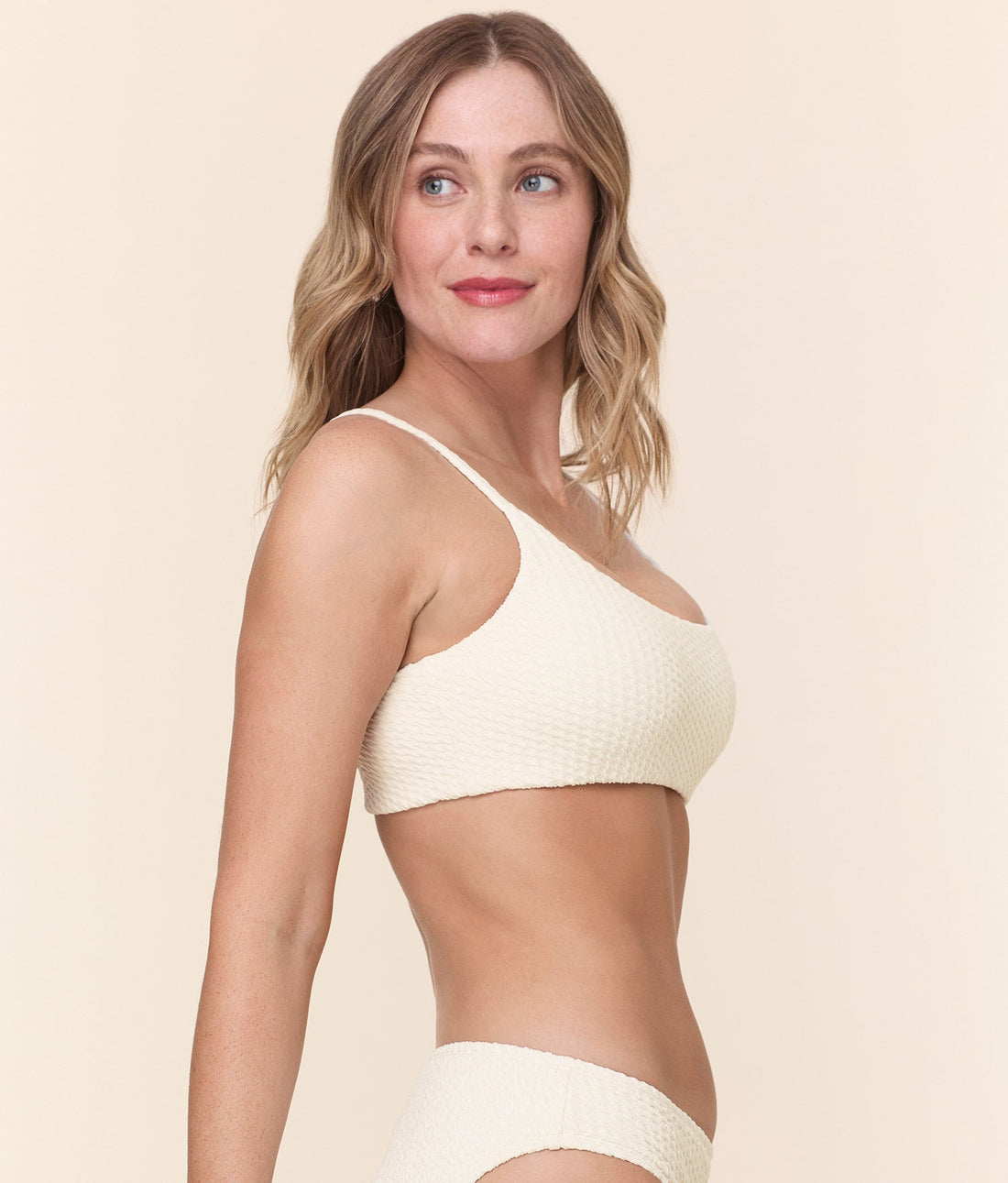 The Maui Bikini Top - Textured Weave - Gardenia