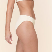 The Classic Bikini Bottom - Textured Weave - Gardenia