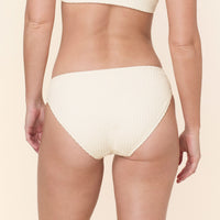 The Classic Bikini Bottom - Textured Weave - Gardenia