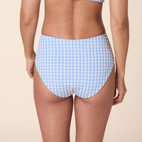 The High Rise Bikini Bottom - Crinkle Gingham - Sky Gingham