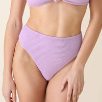 The 90s High Waist Bikini Bottom - Seersucker - Lupine