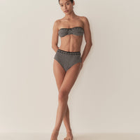 ALEX HIGH WAIST BIKINI BOTTOM -- LA MADDALENA GINGHAM