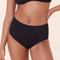 The High Waist Bikini Bottom - Eco Nylon - Black