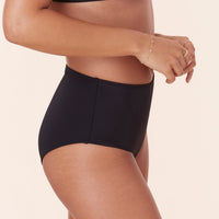 The High Waist Bikini Bottom - Eco Nylon - Black